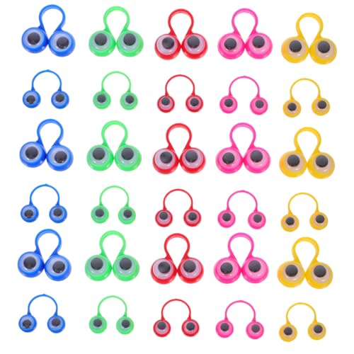 HEALSOPTHY 50 Stück Teiliges Augen fingerpuppen für Bunte Große und Kleine Augenringe Spielerisches Lernspielzeug Koordination für Geburtstag Halloween und Partyspaß von HEALSOPTHY