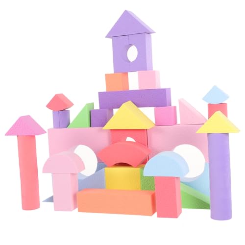 HEALSOPTHY 52stücke Teiliges Farbenfroher Eva-bausteine Für Kleinkinder Stapelbare Weiche Geometrische Formen Zum Lernen Und Spielen Für Frühe Entwicklung Und Motorische Fähigkeiten von HEALSOPTHY