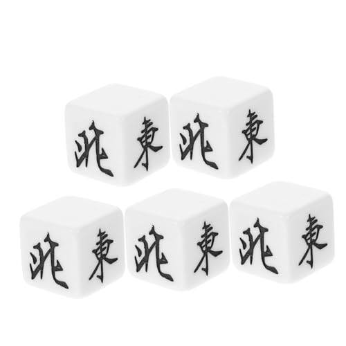 HEALSOPTHY 5Stücke Mahjong Würfel für Brettspiel Leicht und Tragbar Party Zubehör für Spaß und Unterhaltung für Familien und Bar Veranstaltungen von HEALSOPTHY