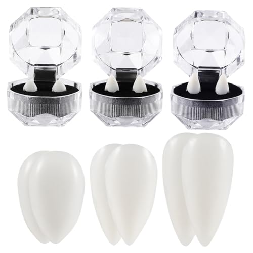 HEALSOPTHY 6 Paare Halloween Vampirgebiss Cosplay Requisiten Horror Zähne für Party Bühnenauftritte und Maskerade von HEALSOPTHY