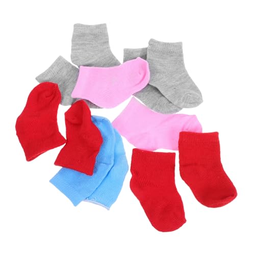 HEALSOPTHY 6 Paare Puppensocken Socken Puppenzubehör für Puppen Bunte Haussocken mit Realistischer Verarbeitung und Leichtem Design für Puppenhaus von HEALSOPTHY
