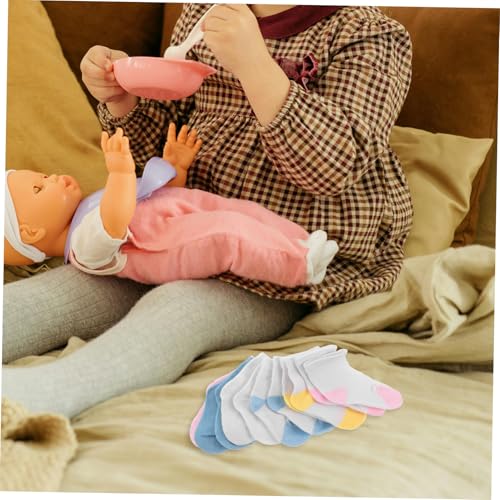 HEALSOPTHY 6 Paare Puppensocken für Puppen Kurze Strapazierfähige Puppenstrümpfe Vielseitiges Puppenzubehör für Puppenkleidung und Realistisches Ankleiden Geeignet für Kinderspielzeug von HEALSOPTHY