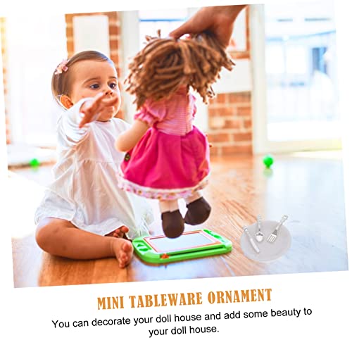 HEALSOPTHY 6 Sätze Miniatur Puppenhaus Geschirrset Teilig Detailgetreues Miniatur Tableware Kit mit Realistischen Farben Robustem Material für Puppenhaus Dekoration und Kreative von HEALSOPTHY