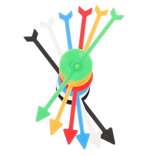 HEALSOPTHY 6 Stück Bunte Kunststoff Spielzeiger DIY Zubehör für und Brettspiele Lernspiel Kunststoffpfeile Drehbar für Party und Unterricht von HEALSOPTHY