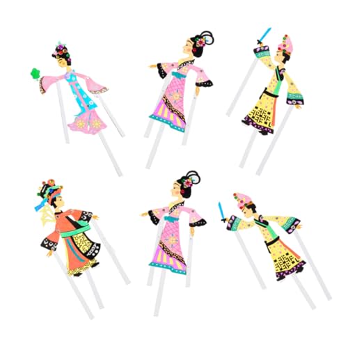 HEALSOPTHY 6 Stück DIY Schattenpuppenspielzeug Teiliges Traditionelles Chinesisches Handpuppentheater Bastelmaterial für Erwachsene mit Kompletter Ausstattung zur Kreativen Schattentheater von HEALSOPTHY