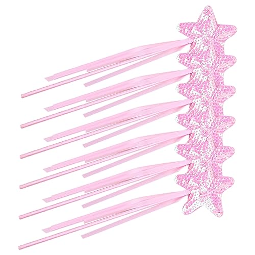 HEALSOPTHY 6 Stück Glitzernde Sternen Zauberstäbe für Feenstäbe für Partys Cosplay und Feste für Mädchen Kreative Dekorationen für Halloween und Tanzaufführungen von HEALSOPTHY