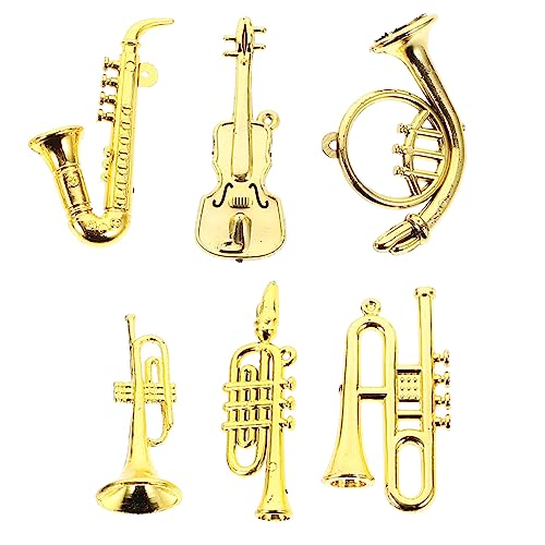HEALSOPTHY 6 Stücke Miniatur Weihnachten Baum Dekorationen Trompete Saxophon Musical Instruments Für Puppenhaus von HEALSOPTHY