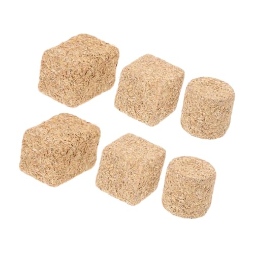 HEALSOPTHY 6 Stück Mini-heuhaufen-Modell Strohballen Miniatur-heuhaufen Miniatur-heuballen Mini-strohheu Stroh Heu Miniatur-kunstheu Realistische Mini-heuhaufenballen Mini-heu-heu Khaki Holz von HEALSOPTHY
