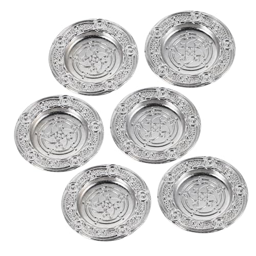 HEALSOPTHY 6stücke Miniatur Geschirrset Für Puppenhaus Realistische Metallplatten Für Küche Und Essensszene Detaillierte Tischdekoration Und Zubehör Für Kreative Spielideen von HEALSOPTHY