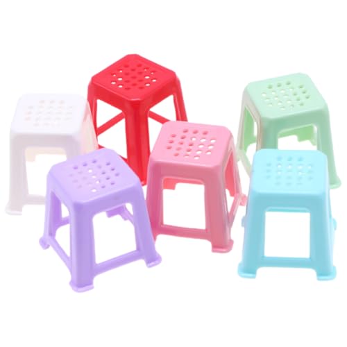 HEALSOPTHY 6 Stück Puppenhaus Hocker Klein Möbel Miniatur Minihocker Zum Basteln Mini-haushocker Mini-Stuhl Zum Basteln Hocker-Modell Mini-hocker- Fotografie-Modell-hocker Plastik von HEALSOPTHY