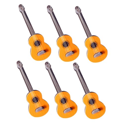 HEALSOPTHY 6 Stück Puppenhausgitarre Mini Gitarren Ornament Mini Miniaturmodell Miniatur Musikinstrumentenmodelle Anzeige Musikinstrument Mini Gitarrenanhänger Mini Gitarren von HEALSOPTHY