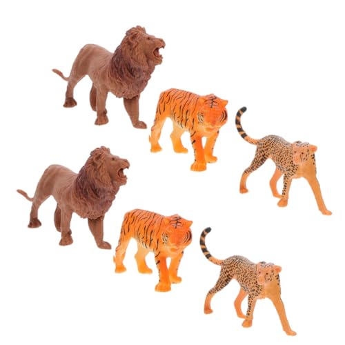 HEALSOPTHY 6 Stück Teiliges Dschungel Tierfiguren Realistische Kuchen Dekorationen Kleine Wildtiere Miniatur Tiermodelle für Kindergeburtstag und Schreibtischdeko von HEALSOPTHY