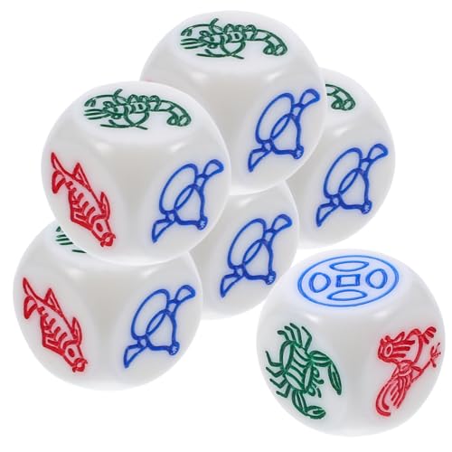 HEALSOPTHY 6 Stück Teiliges Fisch Garnele Krabben Würfel aus Robustem Harz Leicht und Tragbar Vielseitige Spielwürfel für Party Bar und Familienspiele Verschleißfest und Langlebig HEALSOPTHY 6 Stück Teiliges Fisch Garnele Krabben Würfel aus Robustem Harz Leicht und Tragbar Vielseitige Spielwürfel für Party Bar und Familienspiele Verschleißfest und Langlebig von HEALSOPTHY