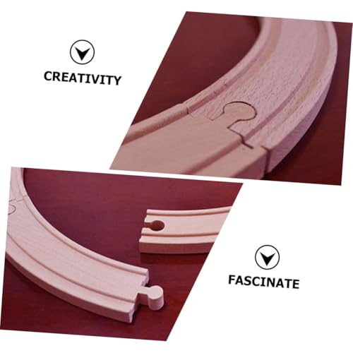HEALSOPTHY 6 Stück Teiliges Holzbahn zubehör für Gebogene Schienen Robustes Sicheres Material Fördert Kreativität und Feinmotorik Geeignet für Holzeisenbahn Modelle und Spielsets von HEALSOPTHY
