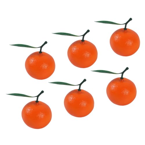 HEALSOPTHY 6 Stück Teiliges Künstliche Orangen mit Realistische Deko Früchte Mittlerer Lebensechte Künstliche Orangen für Tisch und Schaufensterdekoration Sommerliche Szenengestaltung von HEALSOPTHY
