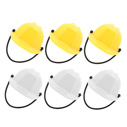 HEALSOPTHY 6 Stück Teiliges Mini Sicherheitshelm mit Elastischem Band Bunte Bauhelm Deko für Puppen Realistische Miniatur Kopfbedeckungen für Geburtstagsparty Halloween und Spielzimmer von HEALSOPTHY