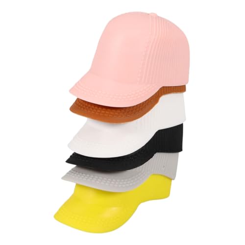 HEALSOPTHY 6 Stück Teiliges Miniatur Duckbill Mützen für Puppen Bunte Kunststoff Deko DIY Hüte Realistische Puppenzubehör für Puppenhaus und Fotorequisiten von HEALSOPTHY