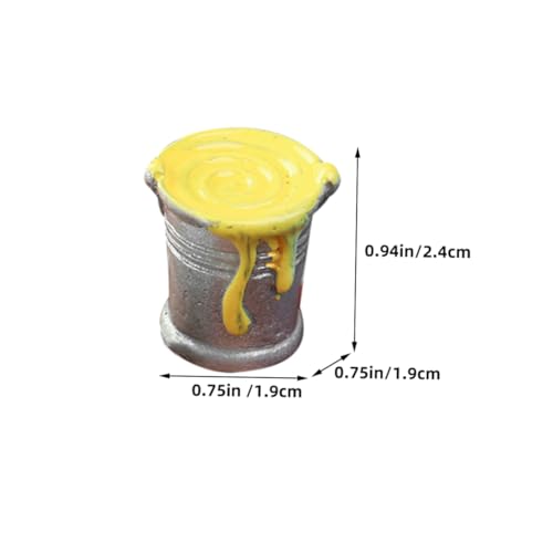 HEALSOPTHY 6 Stück Teiliges Miniatur Ölfarbe Eimer Detailgetreue Puppenhaus Farbeimer Handgefertigte Miniatur Modelle für Puppenhaus Dekoration Lebensechte Bastelkunst für Mini Haus von HEALSOPTHY