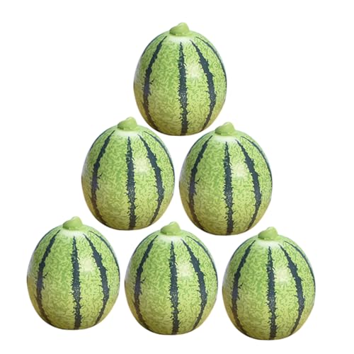HEALSOPTHY 6 Stück Teiliges Miniatur Wassermelonen aus Resin Realistische Mini Frucht Dekoration für Puppenhaus Tischdeko Fotorequisiten und Langlebige Künstliche Früchte für Innenbereich von HEALSOPTHY