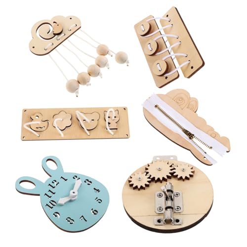 HEALSOPTHY 6 Stück Teiliges Montessori Busy Board Set aus Sicherem Holz mit DIY Zubehör für Kleinkinder Fördert Feinmotorik Kreative Spielentwicklung und Praktische Lebenskompetenzen für HEALSOPTHY 6 Stück Teiliges Montessori Busy Board Set aus Sicherem Holz mit DIY Zubehör für Kleinkinder Fördert Feinmotorik Kreative Spielentwicklung und Praktische Lebenskompetenzen für von HEALSOPTHY