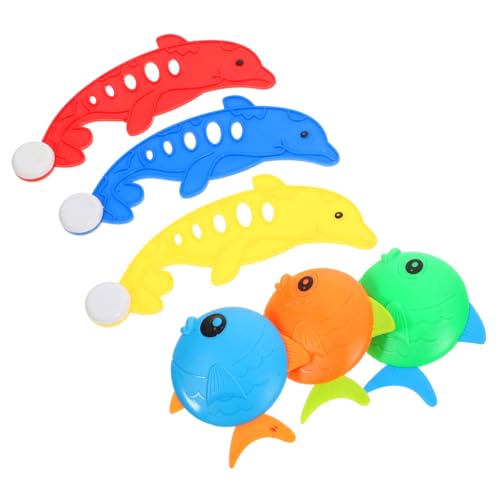 HEALSOPTHY 6 Stück Teiliges Poolspielzeug für Kleinkinder Jahre Buntes Tauchtier Delfin und Fisch Sicheres Kunststoff schwimmspielzeug für Unterwasser tauchtraining und Wasserspaß von HEALSOPTHY