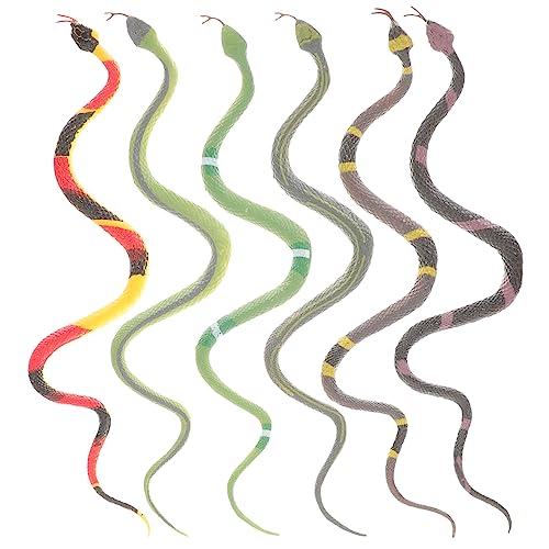 HEALSOPTHY 6 Stück Teiliges Realistische Flexible Schlangenspielzeuge aus Hochwertigem Material Lebensechte Garten und Party Dekoration Geeignet als Gruselige Spielzeuge und Zufällige Farbe von HEALSOPTHY