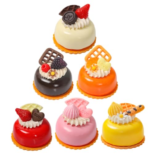 HEALSOPTHY 6 Stück Teiliges Realistische Kleine Dekokuchen Lebensmittelmodelle für Küche und Schaufenster Lebensechte Gefälschte Kunstvolle Dessert Deko für Zuhause und Party von HEALSOPTHY