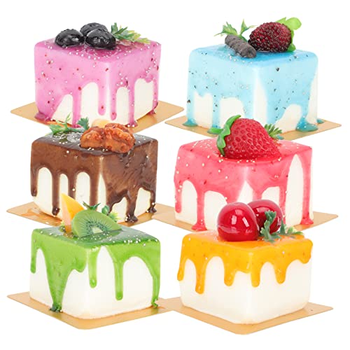HEALSOPTHY 6 Stück Teiliges Realistischer Kuchenmodelle Lebensechte Dekorative Dessert Attrappen als Fotorequisiten für Zuhause Party Büro und Schaufensterdekoration Zufällige Farbe von HEALSOPTHY