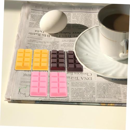 HEALSOPTHY 6 Stück Teiliges Realistischer Künstlicher Schokoladenmodelle aus Lebensechte Schokoladen Dekorationen Gelb Rosa Braun DIY Food Props für Küchen und Wohnraumgestaltung von HEALSOPTHY