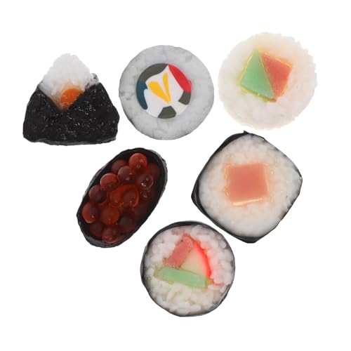 HEALSOPTHY 6 Stück Teiliges Realistisches Sushi Deko für Küche und Fotografie Japanische Miniatur Lebensmittel Modelle als Spielküchenzubehör und Sammlerstücke von HEALSOPTHY