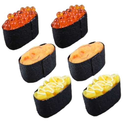 HEALSOPTHY 6 Stück Teiliges Sushi Modell Realistische Künstliche Onigiri Simulation für Laden und Fotodekoration Farbecht Wiederverwendbar Lebensechte Japanische Reisbällchen Nachbildung von HEALSOPTHY