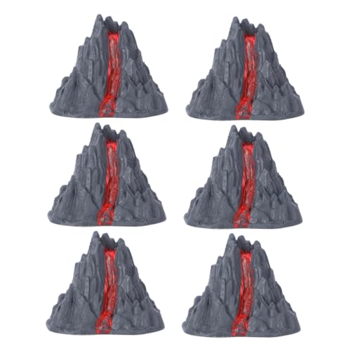 HEALSOPTHY 6 Stück Vulkan-Lava- Vulkanmodell Aus Kunststoff Vulkandekoration Dekorationen Für Aquarien Mini-Miniatur-Vulkan-Statue Unterwasserdekorationen Mini-Vulkan-Modelle Plastik von HEALSOPTHY