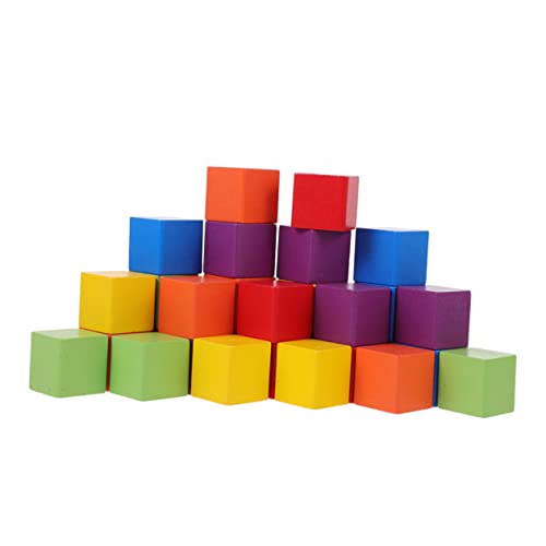 HEALSOPTHY 60 Stück Teiliges Bunter Holzwürfel aus Buchenholz Pädagogische Bauklötze für Lackiert Glatte Oberfläche für Frühe Bildung und Montessori Lernspiele von HEALSOPTHY