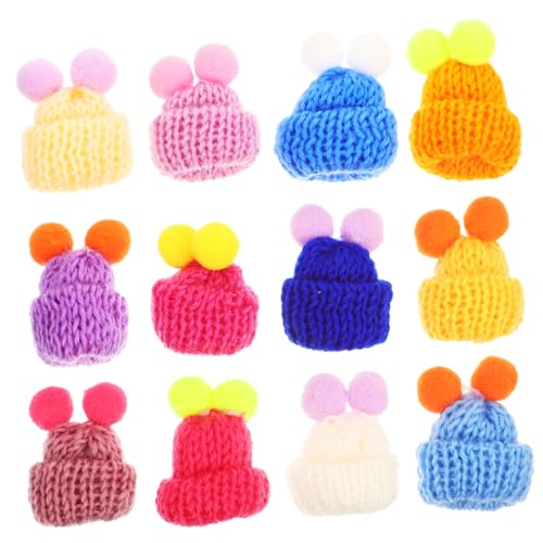 HEALSOPTHY 60Stücke Mini Strickmützen für Kreative Bastelprojekte Dekorative Puppenmützen aus Wollgarn für Schmuckherstellung und Weinflaschen Dekoration Vielseitige DIY Accessoires von HEALSOPTHY