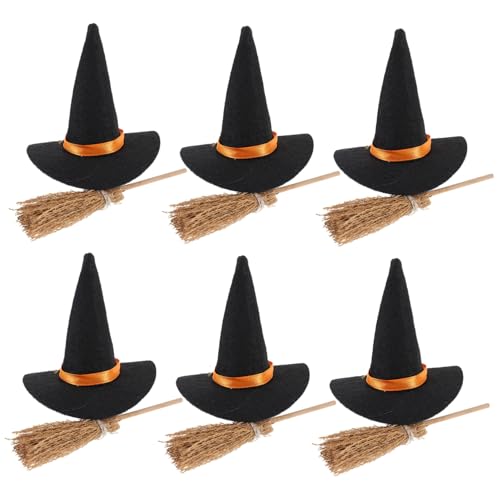 HEALSOPTHY 6Er Set Mini Hexenhut Bastelhüte Halloween Dekorationen Für Draußen Kleine Mini Hexenbesen Kleiner Hexenhut Halloween Dekorationen Für Drinnen Stoff HEALSOPTHY 6Er Set Mini Hexenhut Bastelhüte Halloween Dekorationen Für Draußen Kleine Mini Hexenbesen Kleiner Hexenhut Halloween Dekorationen Für Drinnen Stoff von HEALSOPTHY