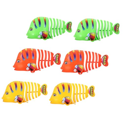 HEALSOPTHY 6Stücke Wickelspielzeug Fisch Aufziehbare Cartoon Fische für Badespielzeug Kreativität und Feinmotorik Sicher für Badewanne und Pool Spiel von HEALSOPTHY