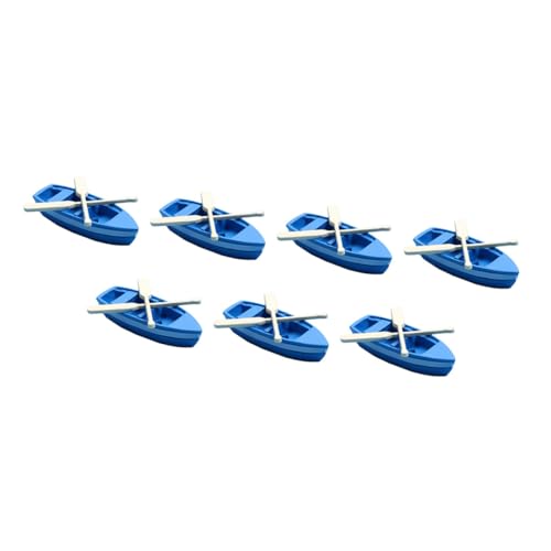 HEALSOPTHY 7 Satz Teiliges Miniatur Ruderboot aus Resin mit Paddeln DIY Strand Landschaftsdekoration Mikro Szenen Modell Geeignet für Garten Puppenhaus und Heimdeko von HEALSOPTHY