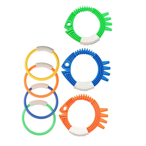 HEALSOPTHY 7 Stück Tauchspielzeug Tauchbecken Wasser Schwimmbad Water Toys for Pool Schwimmspielzeug für die Tauchausbildung Plastik Colorful von HEALSOPTHY