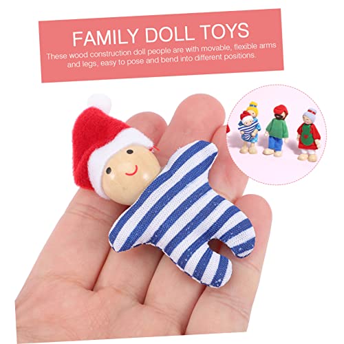 HEALSOPTHY 7 Stück Teiliges Holz Familien Puppen Verstellbare Gelenke für Puppenhaus Miniatur Rollenspiel Fördernd Sicher und Kreativ zu Weihnachten und Geburtstag von HEALSOPTHY