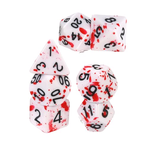 HEALSOPTHY 7 Stück Teiliges Polyhedral Würfelset mit Design Tischdeko für Halloween Feiern und Brettspiele Tragbar und Kreativ für Partys und Spieleabende von HEALSOPTHY