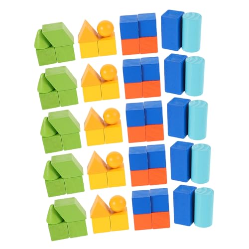HEALSOPTHY 70 Stück Montessori Geometrische Körper Teilig für Vielfältige Formen aus Pädagogisches Lernspielzeug zur Räumliches Vorstellungsvermögen und Feinmotorik im Klassenzimmer von HEALSOPTHY