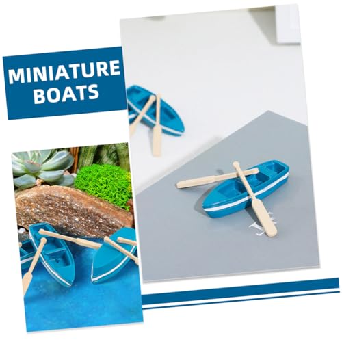 HEALSOPTHY 8 Sätze Teiliges Miniatur Boot Resin mit Holzpaddel Mini fischboot Modell für DIY Mikro Landschaft Küsten Dekoration Strand Szene Zubehör Sichere Langlebige Miniatur Ornamente von HEALSOPTHY