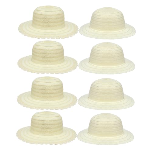 HEALSOPTHY 8 Stück DIY Strohhüte für Kreative Malprojekte für Schule Zuhause Leere Bastelhüte zum Bemalen für Handarbeiten und Kreative von HEALSOPTHY