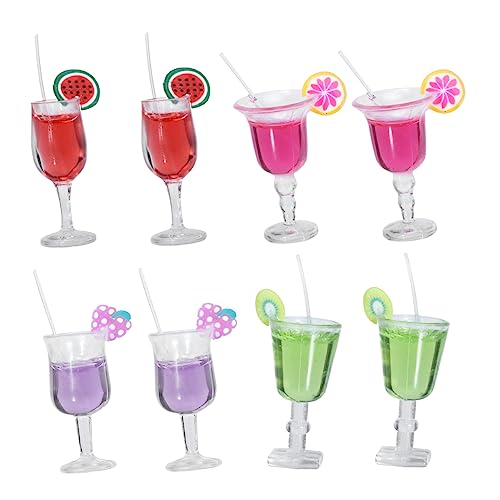HEALSOPTHY 8 Stück Fruchtcocktail sammlerstücke spielsachen Hausdekoration Obstcocktail laufstall kucheltier Cocktails Mini kleine Essensdekoration dekorative Cocktailmodelle Harz von HEALSOPTHY