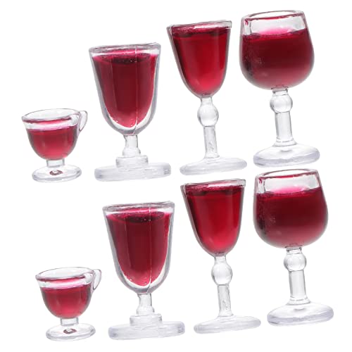 HEALSOPTHY 8 Stück Mini Weinglas hühner kinderknallzeug puppenhauszubehör für Puppenhäuser Modellbau Zubehör Puppe Weinkelch Mini-Rotweinbecher Miniatur-Weinbecher PVC von HEALSOPTHY