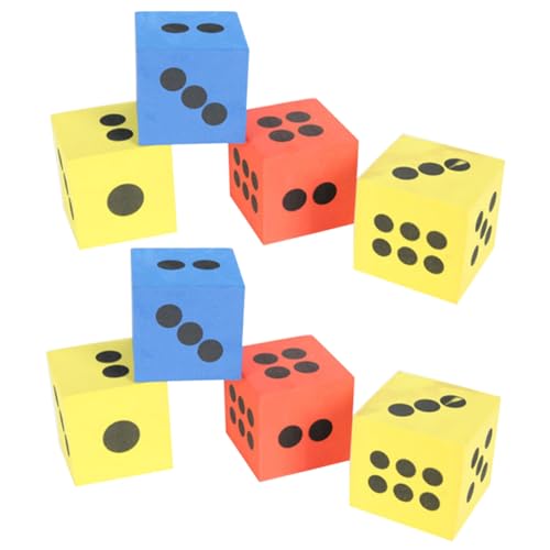 HEALSOPTHY 8 Stück Teiliges Großes Eva Schaumwürfel Spielwürfel Farbige Lernwürfel für Pädagogisches Mathematikspiel Sichere Indoor Outdoor Würfel für Familien und Partyspiele von HEALSOPTHY