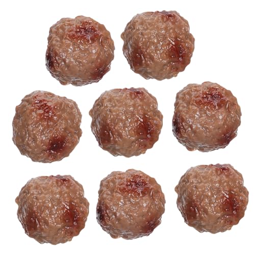 HEALSOPTHY 8 Stück Teiliges Künstliche Rindfleischbällchen aus PVC Realistische Leichte Deko für Fotografie Küchen und Restaurantdisplay Langlebige Farbintensive Food Attrappen von HEALSOPTHY