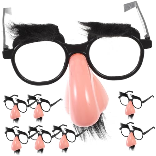 HEALSOPTHY 8 Stück Teiliges Lustige Verkleidungsbrillen mit Großer Nase und Bart Kreative Halloween Kostümbrille aus Kunststoff für Party Fasching Karneval und Cosplay von HEALSOPTHY
