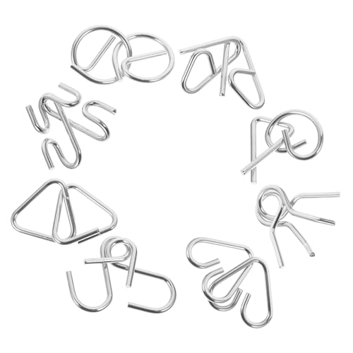 HEALSOPTHY 8 Stück Teiliges Metall Puzzle Set Traditionelles Denkspiel Gehirntrainingsspielzeug für Erwachsene Fördert Konzentration Problemlösung und Stressfreies von HEALSOPTHY