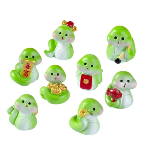 HEALSOPTHY 8 Stück Teiliges Mini Schlangen Dekor aus Robustem Harz Realistische DIY Mikrolandschaft Figuren Vielseitige Tisch und Garten Ornamente im Gemischten Stil für Kreative Dekorationen von HEALSOPTHY